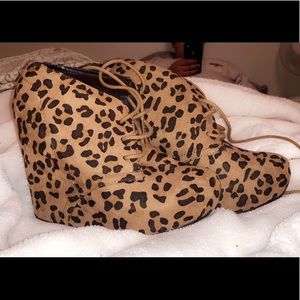 Cheetah boot wedges